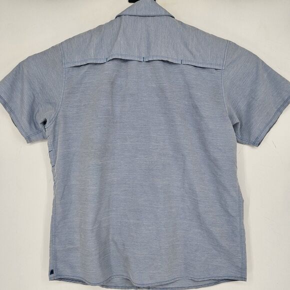 Mountain Hardwear Shirt Mens Large Short Sleeve Button Down Vented Blue  L - Picture 4 of 10